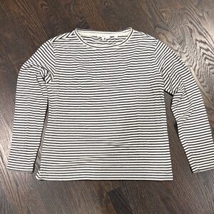 Vince Black and White Striped Long Sleeve Tee